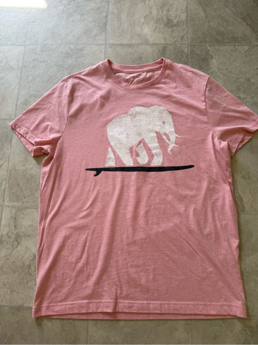 Banana Republic Pink Tee with White Elephant Graphic